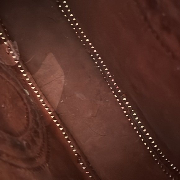 Mexico handtooled  leather bag - Picture 7 of 8